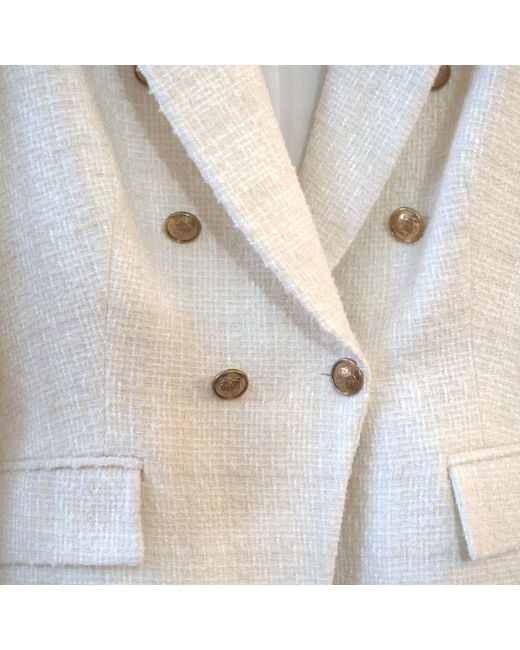 Nuvv Collection Natural Modern Casual Button Tweed Jacket