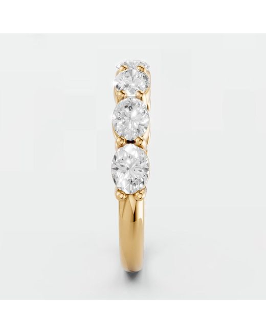 Aya Fine Jewelry Metallic Oval Lab Diamond Half Eternity Wedding Band