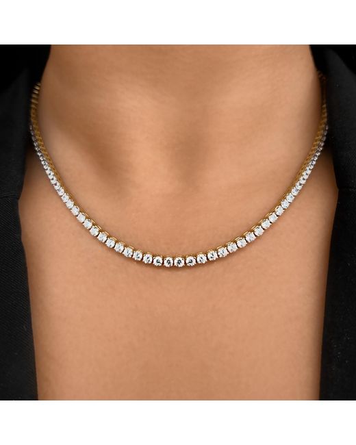 SALLY SKOUFIS Metallic Flirtation Necklace With Made Cz Diamond Stimulant