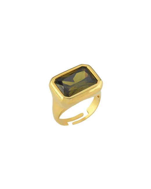 LINYA JEWELLERY Metallic Nova Large Crystal Stone Ring
