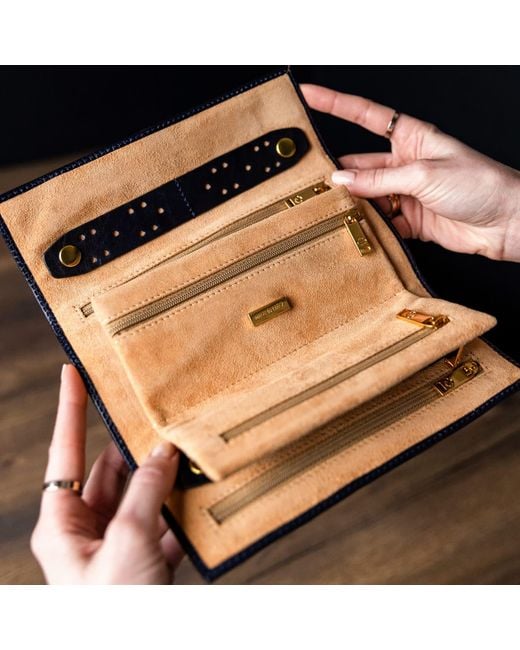 Time Resistance Blue Leather Jewelry Case