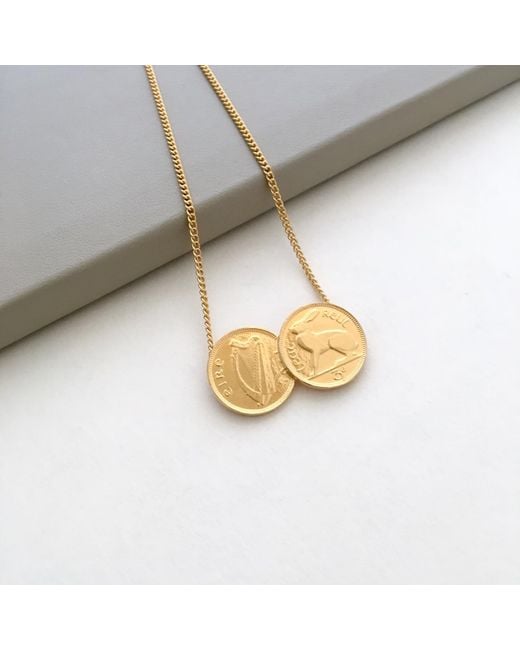 Katie Mullally Metallic 3D Double Irish Coin Necklace