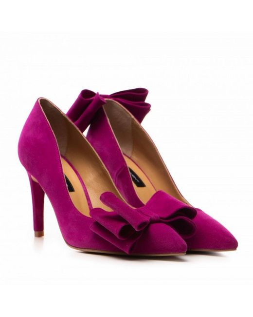 The 5Th Element Purple Suede Bow Pumps