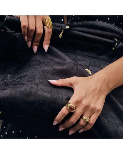 LINYA JEWELLERY Metallic Deka Amorphous Rectangular Shiny Ring