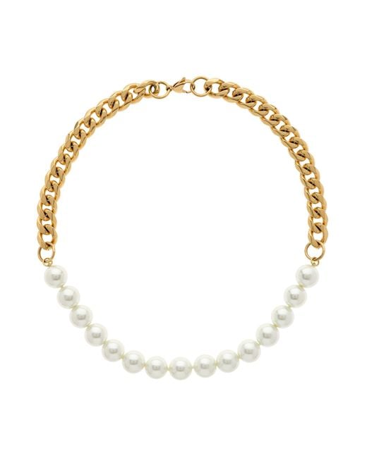 Emma Holland Jewellery Metallic Pearl & Chain Chunky Necklace