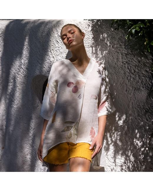 Haris Cotton Purple Oversized Blouse