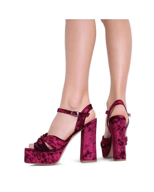 Terry De Havilland Purple Tyla Merlot Velvet Platform Heel