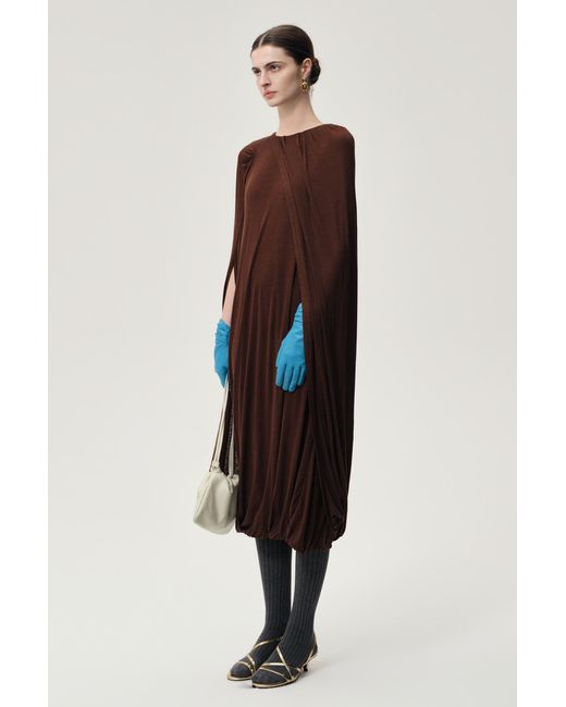 FRONT ROW SHOP Brown Opera Twisted Jersey Dress Cocoa