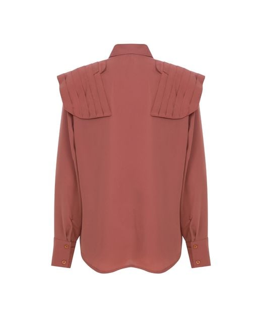 Maan Istanbul Pink Oversize Apricot Color Silk Shirt