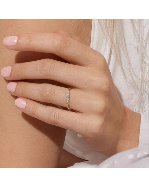 BLOOMTINE | Earth Angel HQ White Illuminess Sterling Trio Textured Stacking Ring