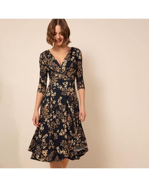 Alie Street London Black Annie Dress Petite Golden Blossom
