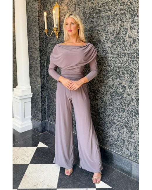 Atom Label Purple Carbon Jumpsuit With Sleeve