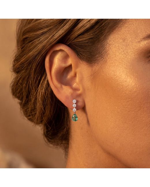 Latelita London Green Delphine Paraiba Tourmaline Triple Drop Earrings