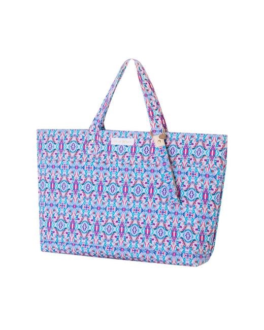 Evelyn & Kate Blue C Quilted Zipper Tote