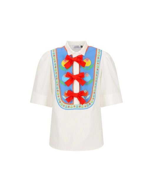 Monika Branagan White Tuxe Deluxe Folk Shirt