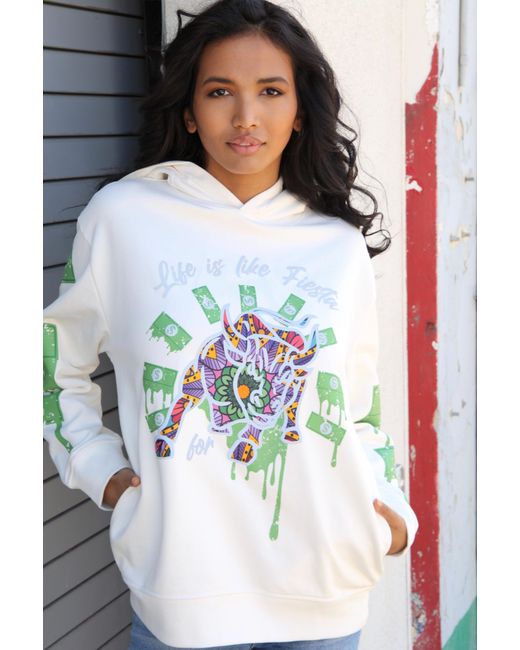 Miracles Manifester White Inspirational Affirmation Hoodie With Reflective Design