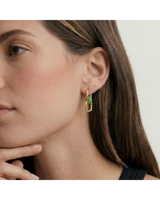 seree Metallic Della Convertible Link Jade Earrings