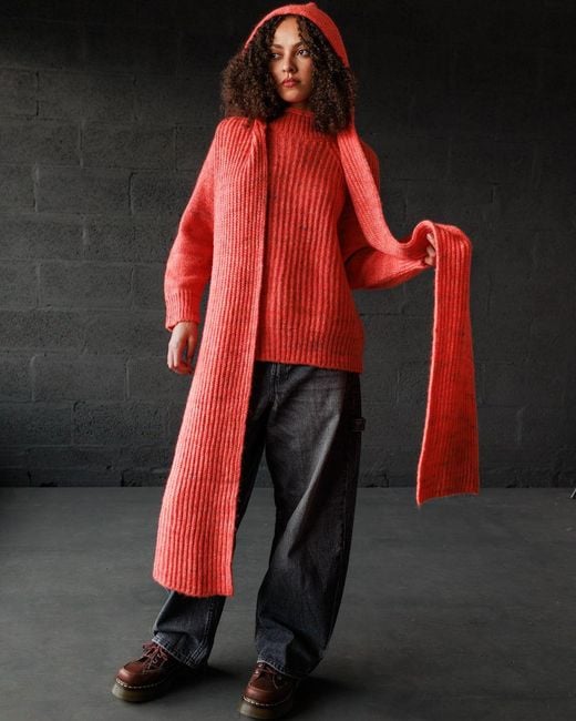 Mabli Red Moya Hooded Scarf