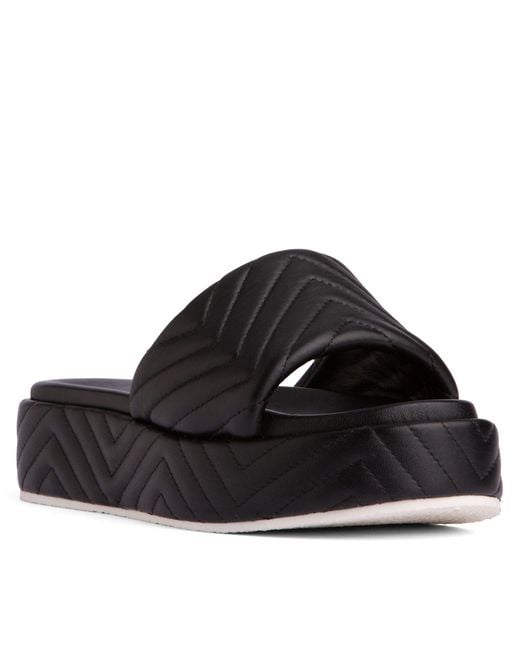 Beautiisoles by Robyn Shreiber Made in Italy Black Deedee Leather Platform & Wedge Comfortable Espadrille Work Beach Pool Slide Sandal