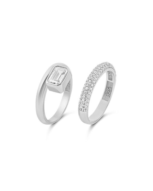 SHYMI White Stacking Ring Two Piece Set