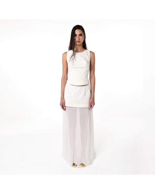 28Natelier White Pointed Top