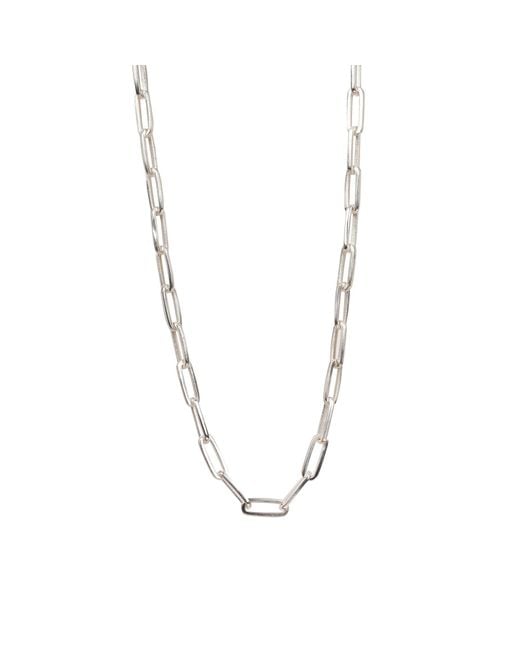 Lila Rasa Metallic Paperclip Chain Necklace Large