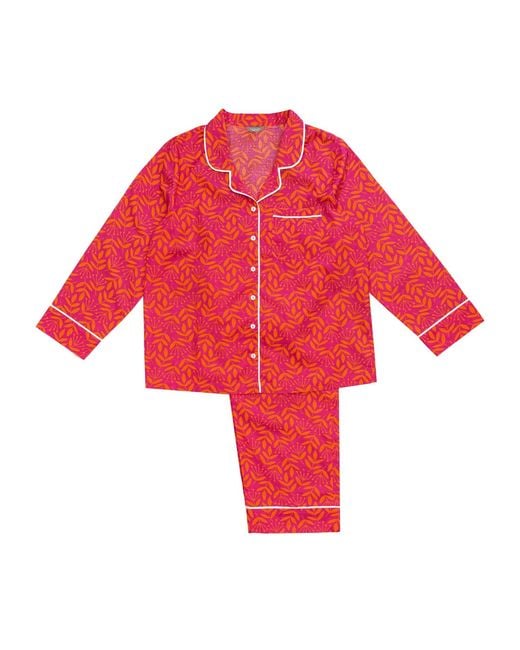 Lime Tree Design Red Summer Meadow & Cotton Pyjamas