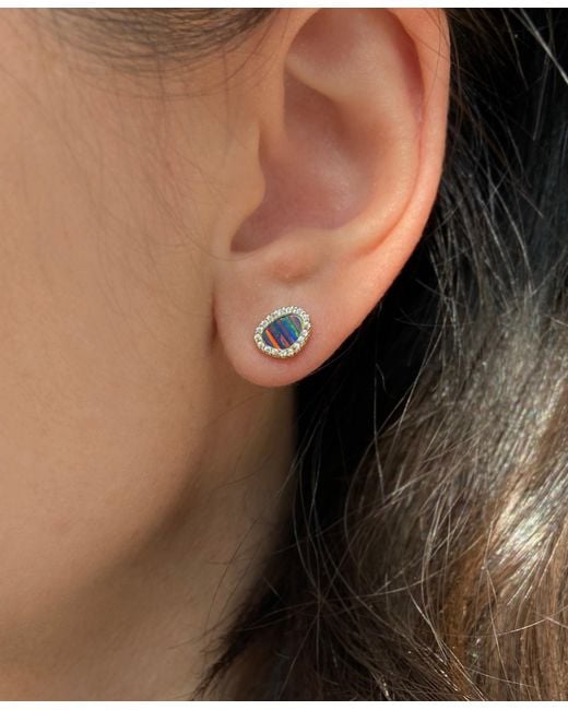 KAMARIA Blue Opal Pebble Stud Earrings