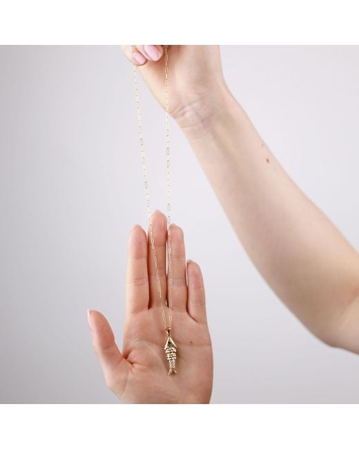 Oana Savu Metallic Articulated Fish Handmade Pendant Necklace