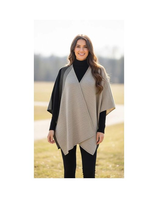 Bella Soul Brown Pampa Knit Poncho