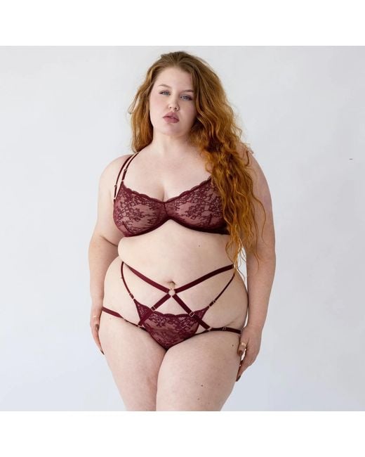 MONIQUE MORIN LINGERIE Red Rush Harness Velvet