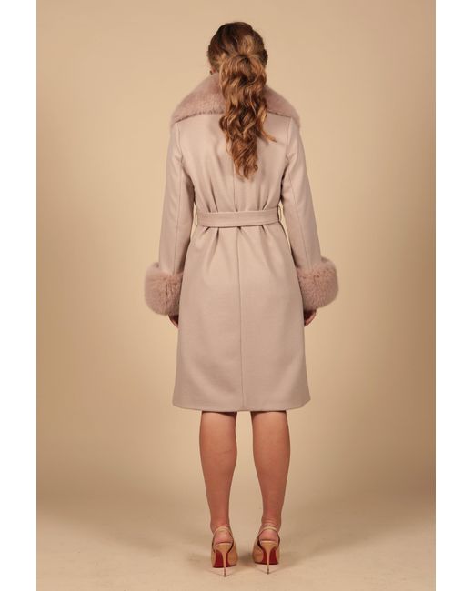 Santinni Pink Marlene Cashmere & Wool Coat