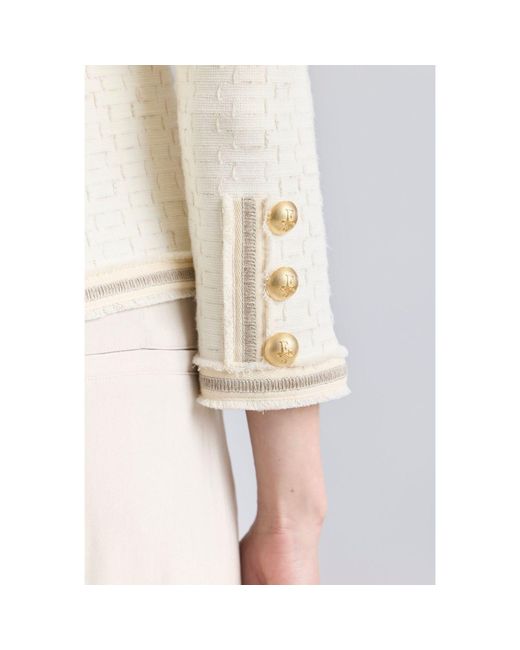 The Extreme Collection White Neutrals Cropped Structured Jacket Cameron