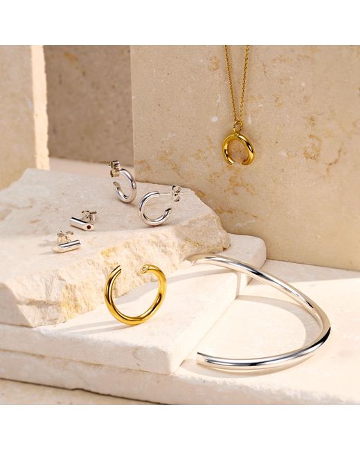 Posh Totty Designs Metallic Plated Flow Open Hoop Earrings