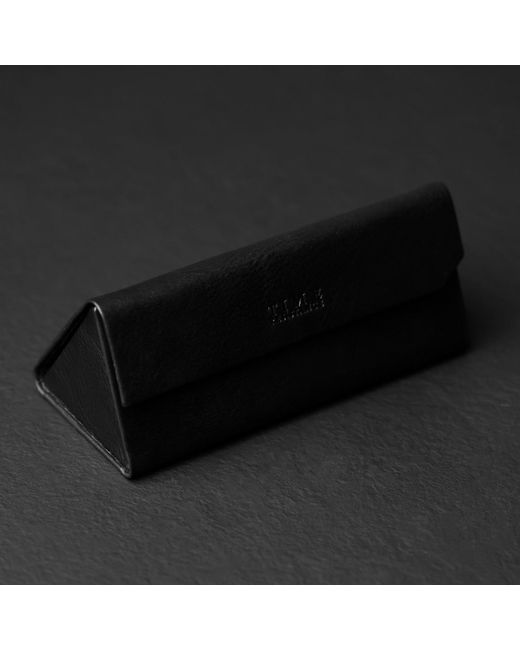 Time Resistance Black Foldable Leather Glasses Case For