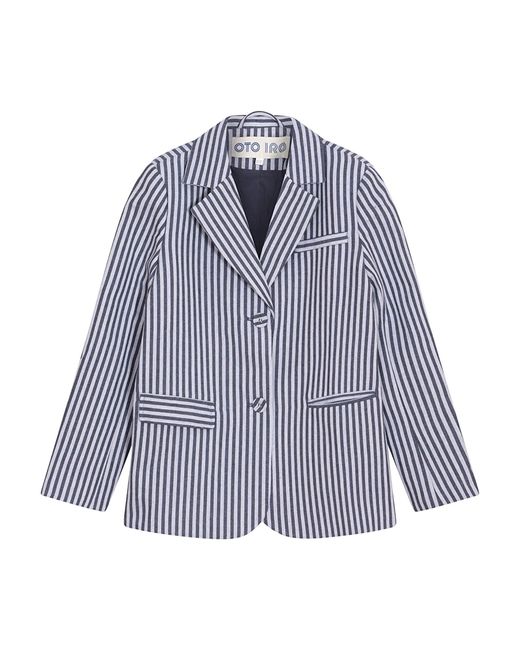 London Atelier Byproduct Blue Striped Tailored Blazer