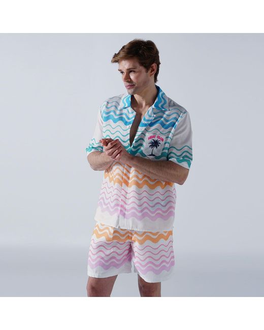 LOVEIST STORE Blue Heat Club Resort Shirt for men