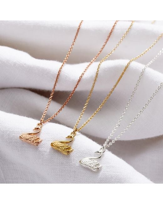 Posh Totty Designs Metallic Plated Soulmate Swan Charm Necklace