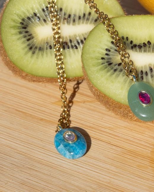 Kybele Studio Blue Mare Apatite Oval Pendant Necklace