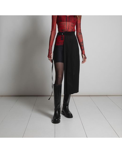 Una Berzina Black Pleated Apron