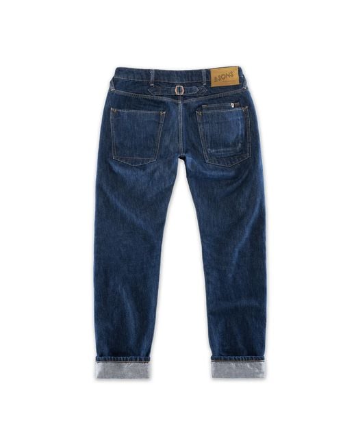 &SONS Trading Co Blue Colton Tapered Fit Jean Dark Wash for men