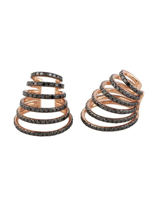 Artisan Metallic Diamond Multi-Row Ear Cuff