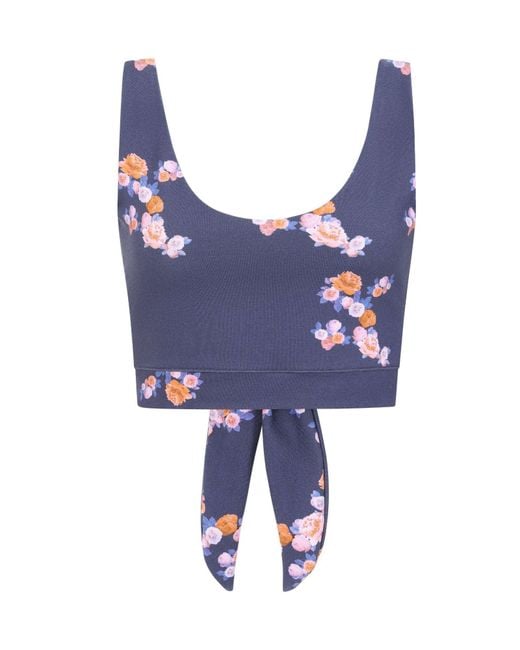 Sophie Cameron Davies Blue Floral Crop Top