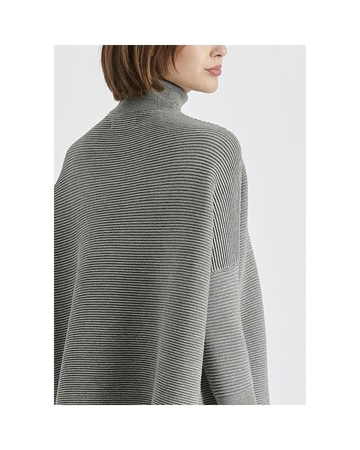 Paisie Gray Turtleneck Ribbed Jumper