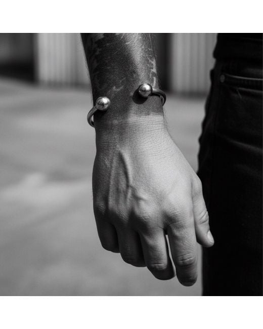 Tg-Jewellery by Tamara Gervasio Blue Solid Recycled Sterling Cuff Torque Bangle – Handcrafted Sterling for men