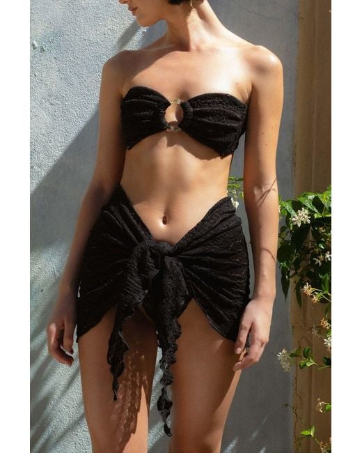 Montce Black Daisy Lace Sarong