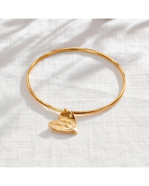 Posh Totty Designs Metallic Fortune Heart Charm Bangle