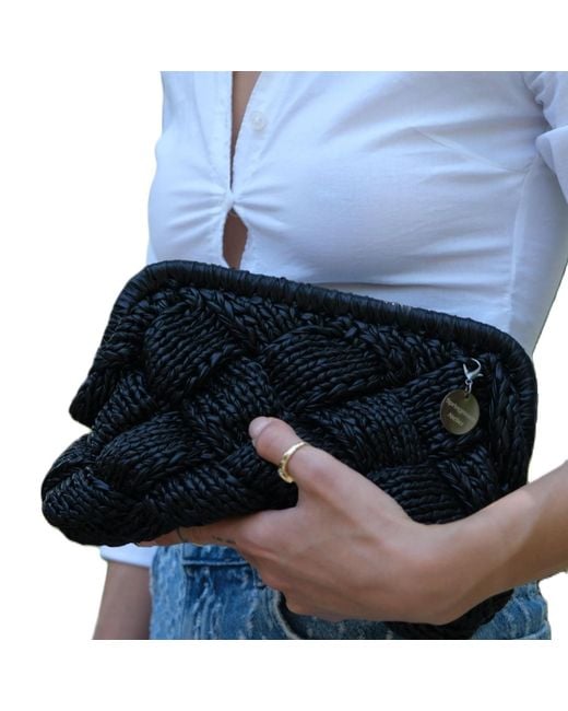 Springmoonatelier Black Puzzle Luxury Metallic Crochet Handbag