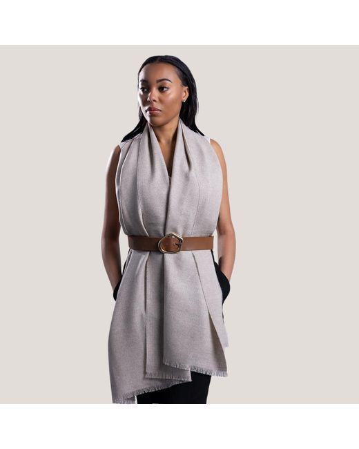 Pashmisy Purple Neutrals Lightweight Wool Shawl