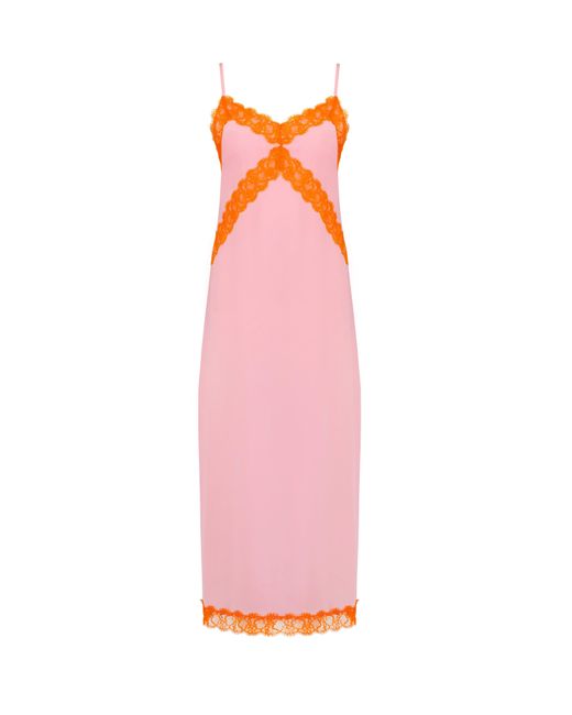 JAAF Crepe De Chine Silk Dress In Candy Pink